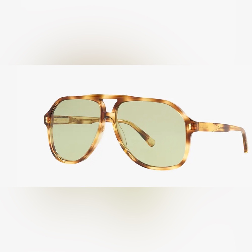 Gucci Aviator Oversized Havana Sunglasses